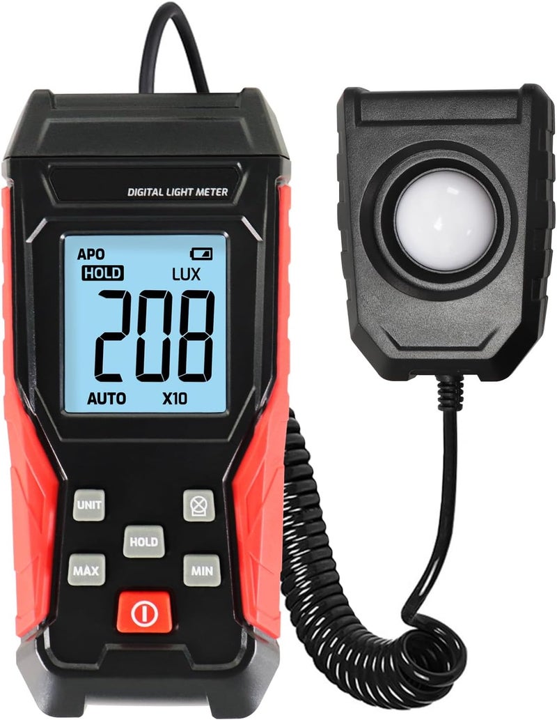 DANOPLUS Light Meter Digital Lux Meter Handheld Illuminance Light Meter with 360 Degree Rotating Sensor, 4 Digit LCD Display 0~200,000 Measurement Range Luxmeter Tester for Plants, Headlights, Home & Office - Image 1